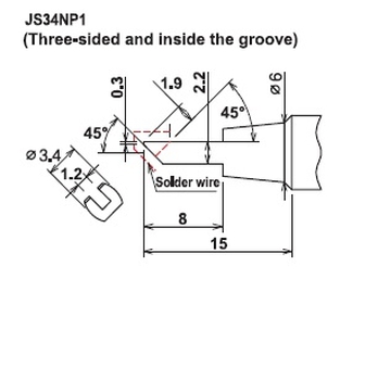 ปลายหัวแร้งซามูไร Cera cote solder tip samurai js34np1 three sided and inside the groove